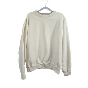 Velour Garments 600 GSM 'Cloud Cream' Crewneck Sweatshirt Large Organic Cotton